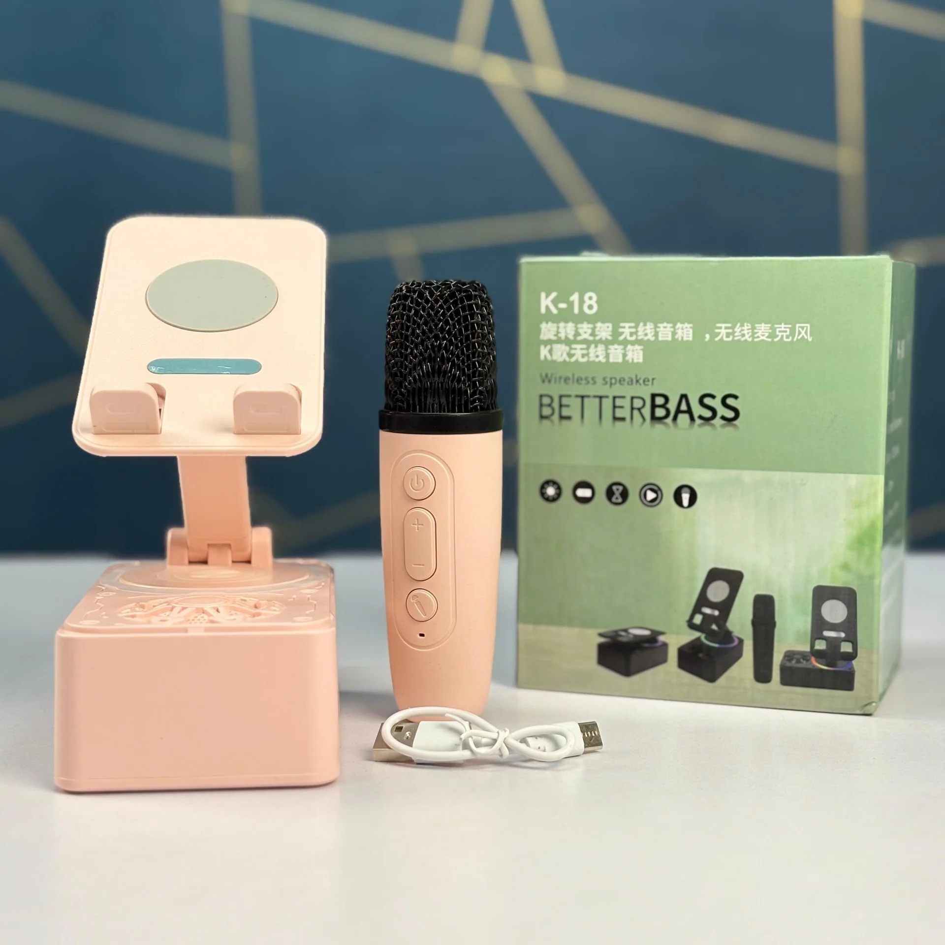 K-18 Phone Holder Wireless Speaker with Mic